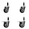 Service Caster 3.5'' Black Poly Swivel 1'' Expanding Stem Caster Set 2 Total Lock Brakes, 4PK SCC-EXTTL20S3514-PPUB-BLK-2-S-2-1 - alternate 1